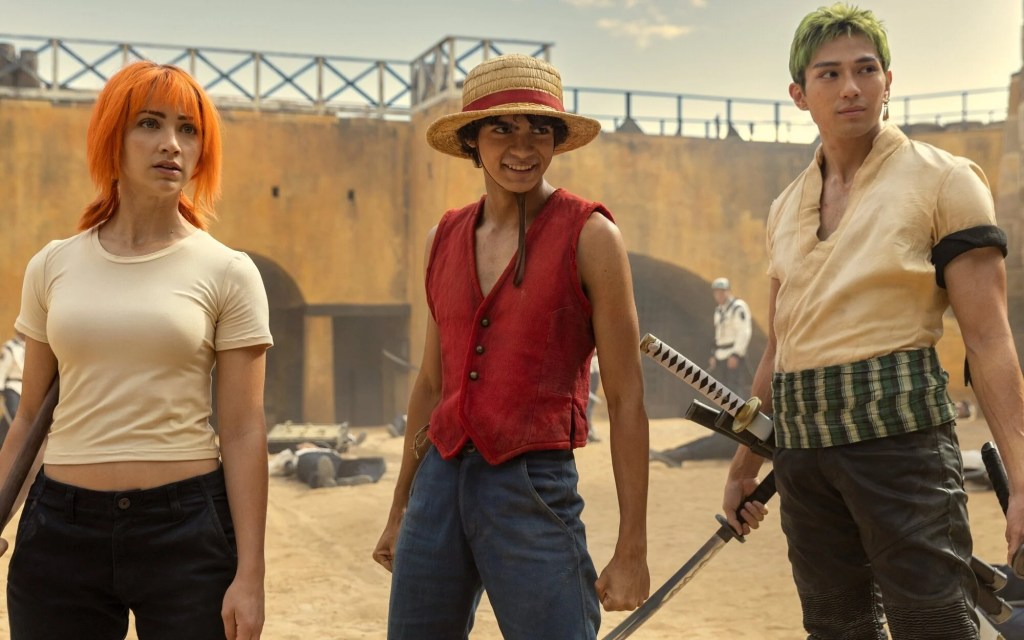 Nami, Luffy y Zoro. Personajes del live action de Netflix